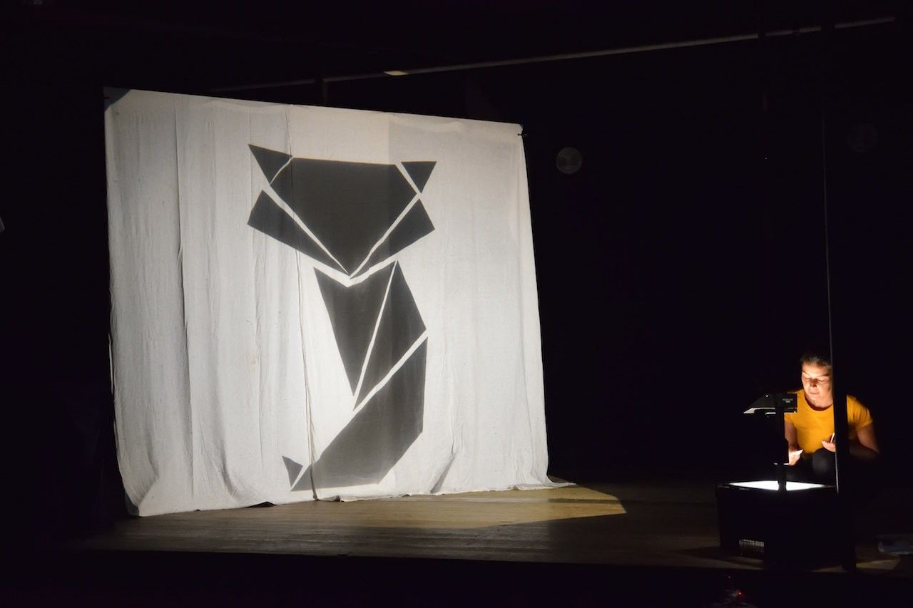 Image projetée d'un renard en origami